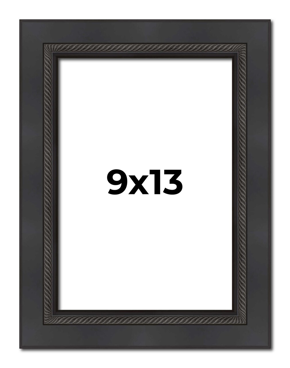 Photo Size Traditional Black Picture Frame - UV Acrylic, Foam Board Backing, Hanging Hardware